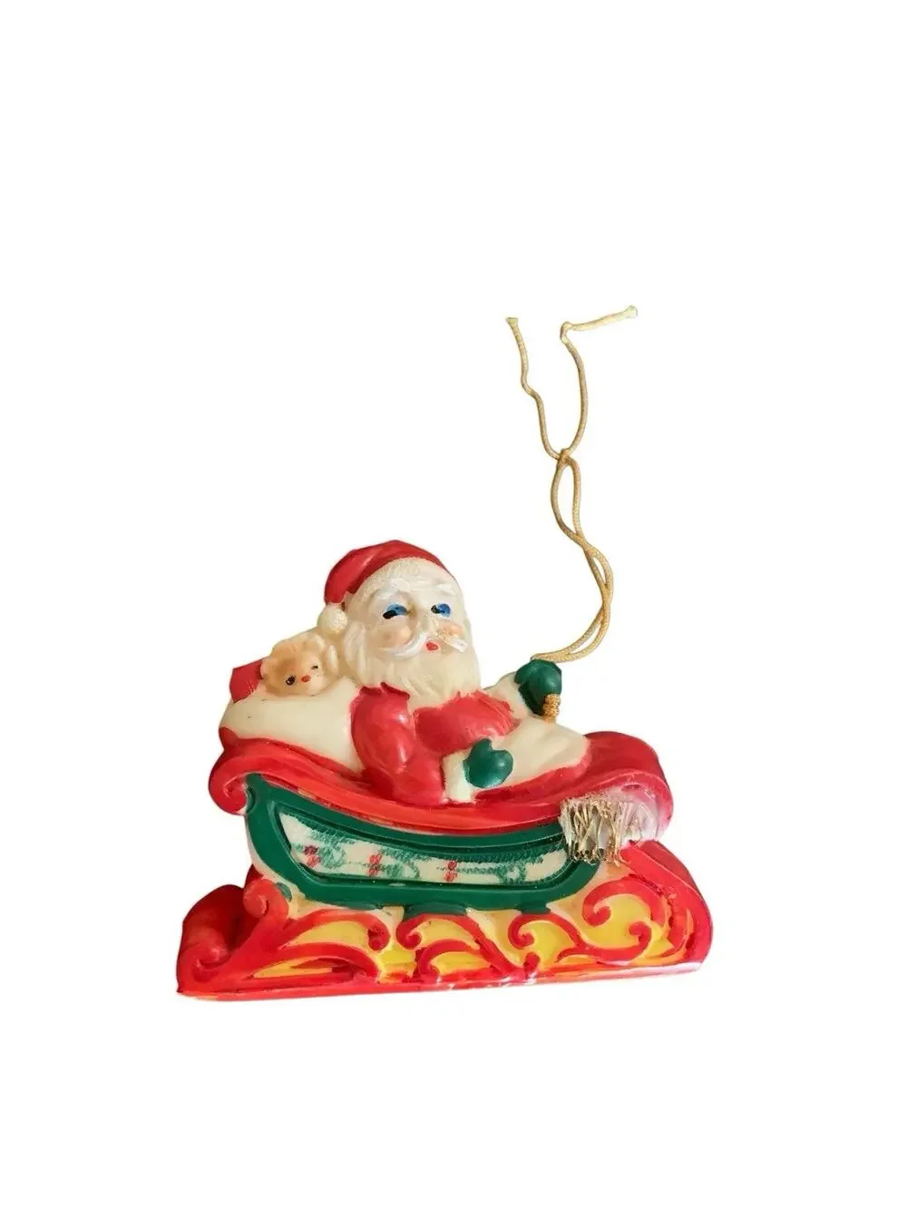 Soft Rubber Santa Claus & Sleigh Loaded with Presents Ornament‎ Christmas Japan